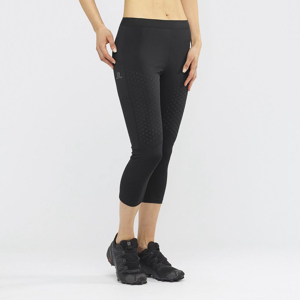 Salomon Leggings Dame Sort - SUPPORT MID (JALFV-4325)